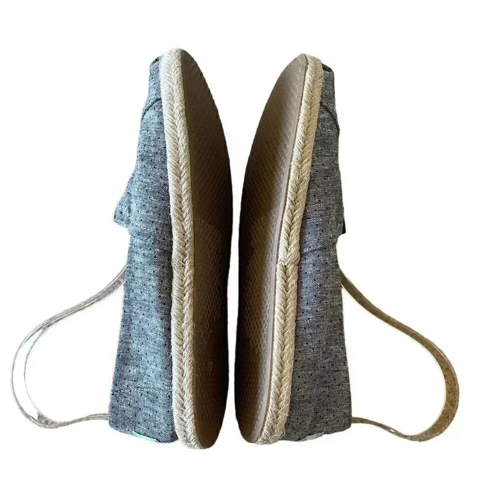 Toms Women's Deconstructed Alpargata Chambray Navy Ankle-High Canvas SZ 10